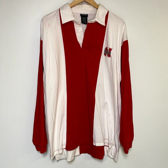 Vintage Other - Vintage Nebraska Shirt 90s Huskers Rugby Cornhuskers Red Vtg